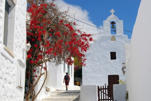 Amorgos,,Greece,A,Tourist,Walking,White,Old