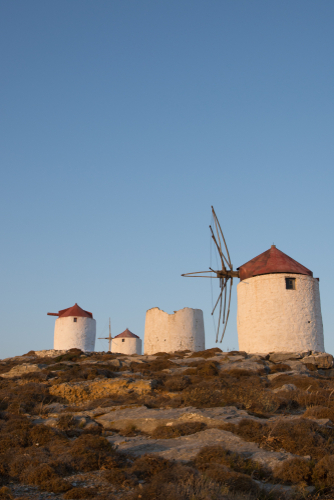A,Series,Of,Deserted,Windmills,At,The,Top,Of,Chora