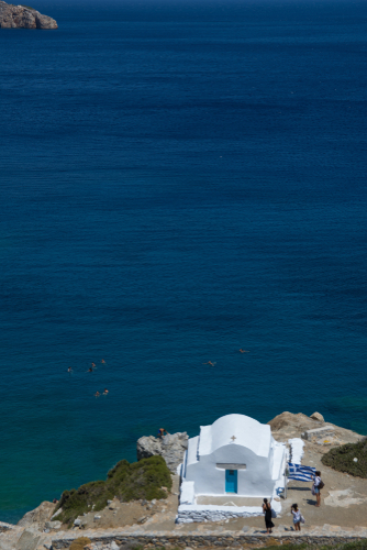 Amorgos,,Greece-.small,Kids,Photographed,In,Front,Of,The