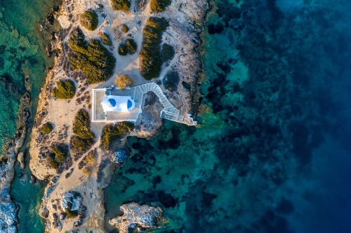 Aerial,View,Of,The,Church,St,Panteleimon,In,The,Katapola