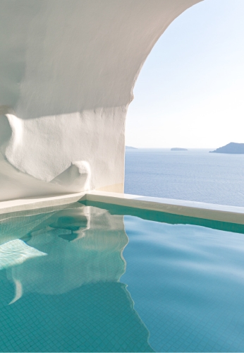 The luxury boutique hotel, Canaves Oia in Santorini