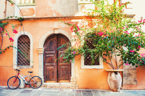 Beautiful,Ancient,Building,In,Chania,,Crete,Island,,Greece.
