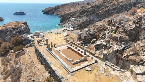 Aerial,Drone,Photo,Of,Archaeological,Seaside,Site,Of,Ancient,Karthaia