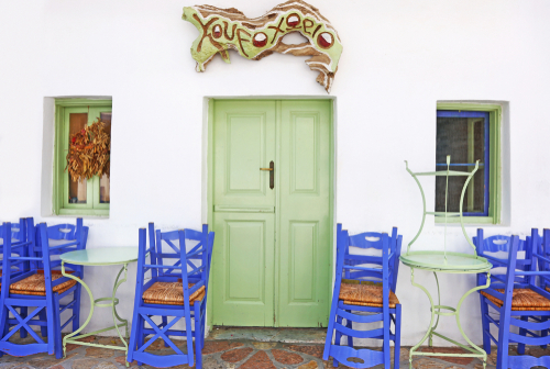 Ano,Koufonisi,Greece,,August,26,2019:,Traditional,Cafeteria,At,Ano