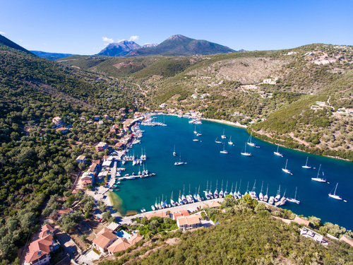 Sivota,Panorama,In,Lefkada,Greece,With,Yachts,In,The,Harbour