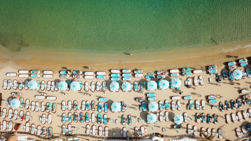 Aerial,Drone,Photo,Of,Famous,Turquoise,Clear,Water,Beach,Of
