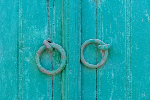 Greek,Front,Door.,Architectural,Details,On,Island.,Greece