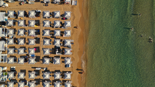 Aerial,Drone,Photo,Of,Famous,Paradise,Celebrity,Sandy,Beach,Of