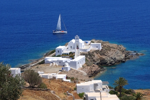 Beautiful,Church,Of,Chrysopigi,Built,In,A,Small,Seaside,Peninsula,