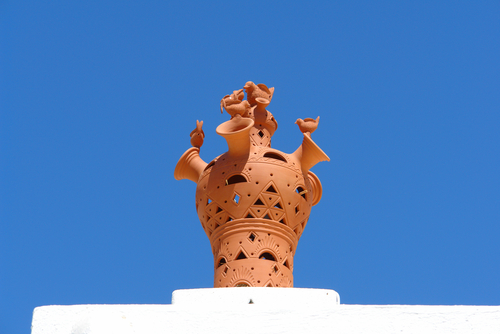 Photo,From,Traditional,Flaros,Pottery,Chimney,In,Village,Of,Kastro,