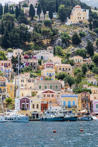 Symi,,Greece,-,May,10,,2024:,Colorful,Houses,Village,In
