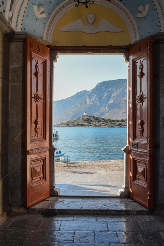 View,From,Panormitis,Church,symi,Island