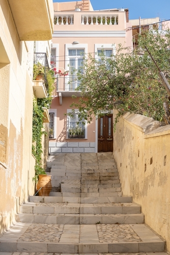 Typical,Greek,Architecture,At,Hermoupolis,Capital,Of,Syros,Island,,Cyclades