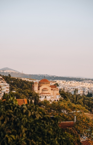 Panoramic,View,Of,Saint,Paul,Orthodox,Church,In,Thessaloniki,,Greece