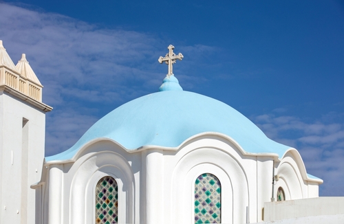 Panagia,Of,Tinos,Island,,Cyclades,,Greece.,Greek,Orthodox,Church,Dome