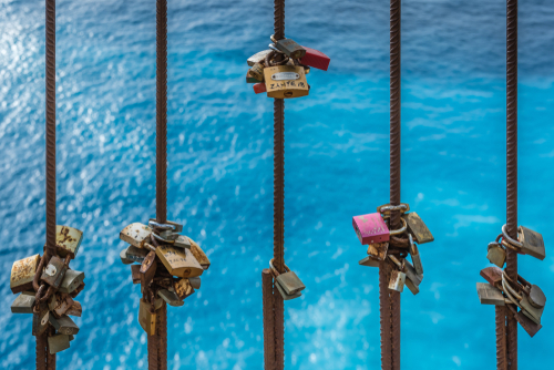 Zakynthos,,Greece,Colorful,Riusted,Padlocks,Locked